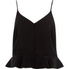 River Island Womens Peplum Hem Button Front Cami Top