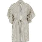 River Island Womens Stripe Cold Shoulder Frill Shirt Dress