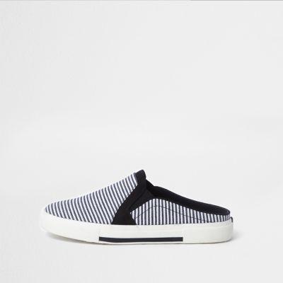 River Island Womens Stripe Mule Slip On Plimsolls