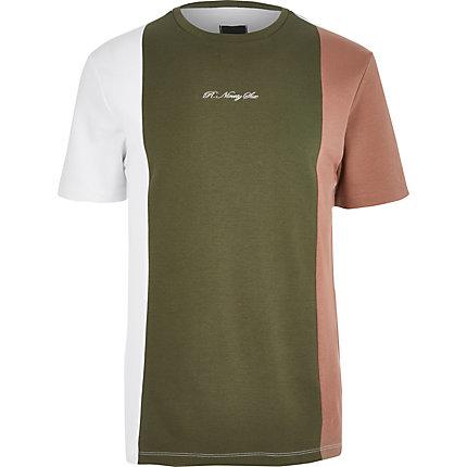 River Island Mens R96 Colour Block Slim Fit T-shirt