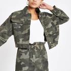 River Island Womens Camo Oversized Utility Jacket