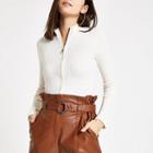 River Island Womens Knit Zip Through Turtle Neck Sweater