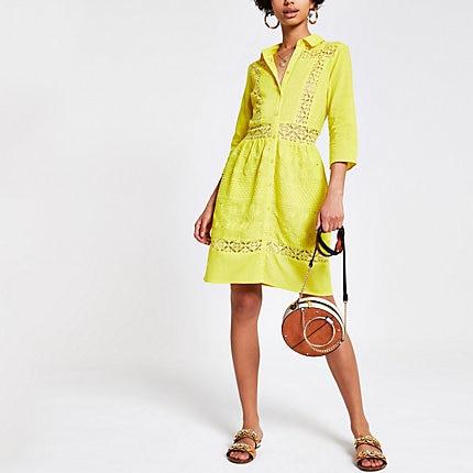 River Island Womens Embroidered Shirt Dress