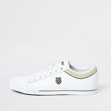River Island Mens K-swiss White Leather Suede Trim Trainers