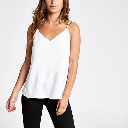 River Island Womens Petite White Asymmetric Cami Top