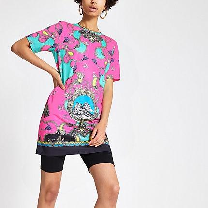 River Island Womens Chain Print Jumbo T-shirt