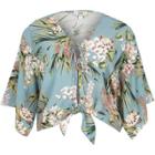 River Island Womens Floral Cape Tie Front Crop Top