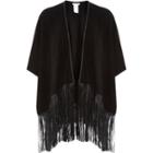 River Island Womens Faux Suede Leather-look Tassel Cape