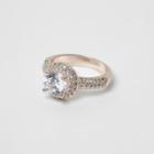 River Island Womens Rose Gold Diamante Encrusted Jewel Ring