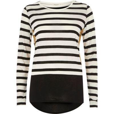 River Island Womens White Block Stripe Top