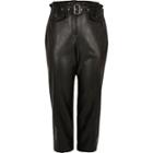 River Island Womens Plus Pu Belted Paperbag Trousers