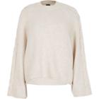 River Island Womens Wide Cable Knit Sleeve Sweater