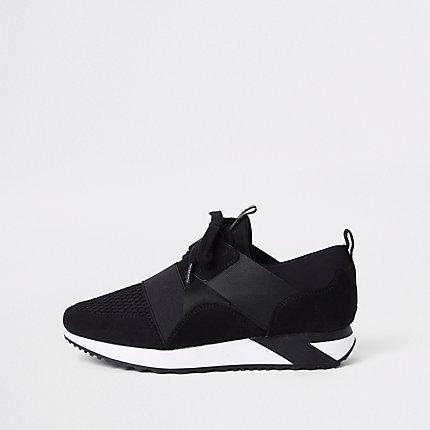 River Island Womens Elasticated Lace-up Runner Sneakers