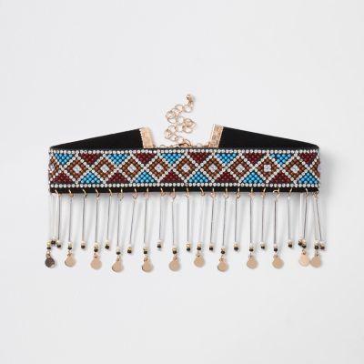 River Island Womens Seedbead Drop Choker