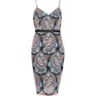 River Island Womens Plant Print Lace Panel Bodycon Dress