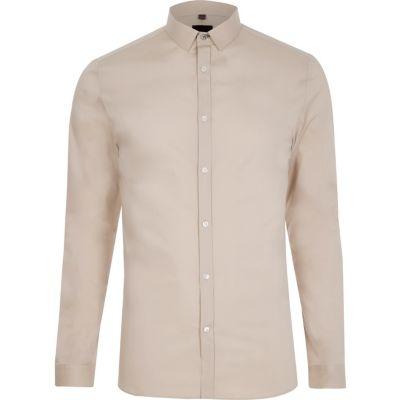 River Island Mens Long Sleeve Skinny Fit Smart Shirt