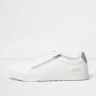 River Island Mens White Side Zip Lace-up Trainers