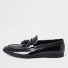 River Island Mens Patent Textured Tassle Loafers