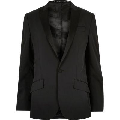 River Island Mens Textured Slim Tux Suit Jacket