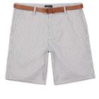 River Island Mens Gingham Slim Fit Belted Shorts