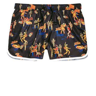 River Island Mens Day Of The Dead Swim Shorts