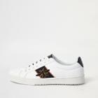 River Island Mens White Wasp Embroidered Trainers