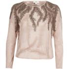 River Island Womens Feather Embroidered Long Sleeve Top