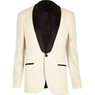 River Island Mens White Skinny Suit Jacket