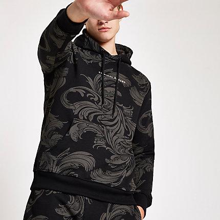 Mens Criminal Damage Baroque Print Hoodie