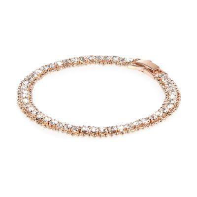 River Island Womens Rose Gold Gem Encrusted Bracelet