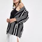 River Island Womens Stripe Print Rouche Sleeve Blazer