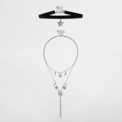 River Island Womens Star Layered Choker Bolo Set