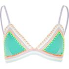 River Island Womens Green Saddle Stitch Bikini Top