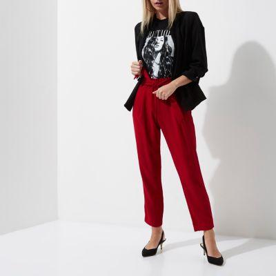 River Island Womens Petite Tie Waist Tailored Pants