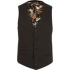 River Island Mens Micro Texture Wool Slim Suit Vest