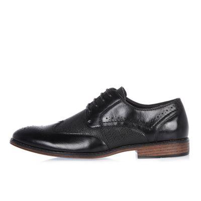 River Island Mens Croc Embossed Panel Brogues
