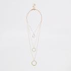 River Island Womens Gold Tone Twisted Circle Necklace Multipack