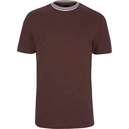 River Island Mens Slim Fit Pique T-shirt