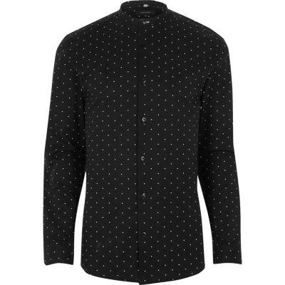 River Island Mens Print Muscle Fit Grandad Smart Shirt