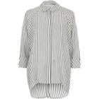 River Island Womens White Stripe Print Cut Out Back Shirt