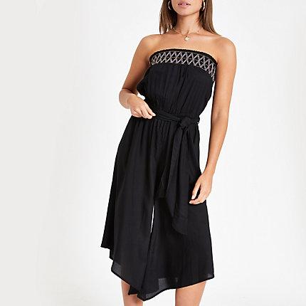 River Island Womens Bandeau Culotte Beach Jumpsuit