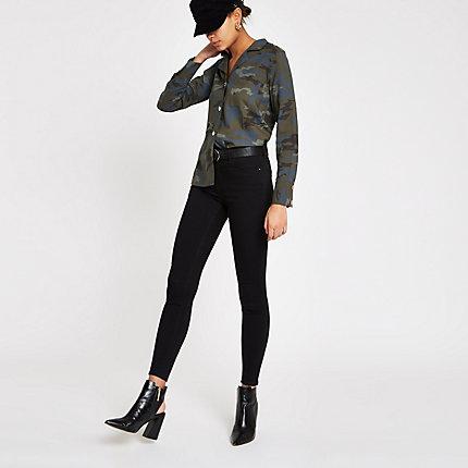 River Island Womens Camo Long Sleeve Shirt