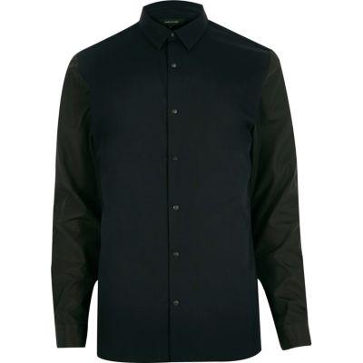 River Island Mens Contrast Sleeves Slim Shirt