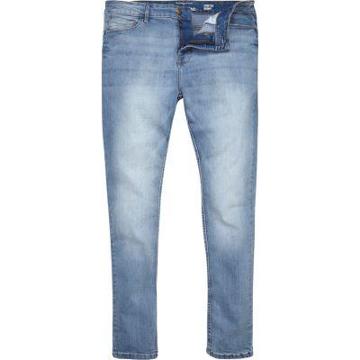 River Island Light Wash Sid Skinny Stretch Jeans