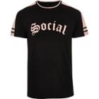 River Island Mens Social Print Raglan T-shirt