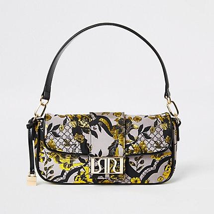 River Island Womens Floral Jacquard Underarm Bag