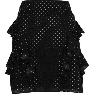 River Island Womens Polka Dot Frill Mini Skirt