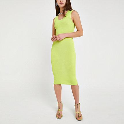 River Island Womens Petite Neon Bodycon Midi Dress