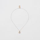 River Island Womens Gold Tone Diamante Pendant Necklace