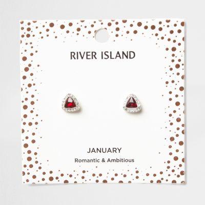 River Island Womens Gem January Birthstone Stud Earrings